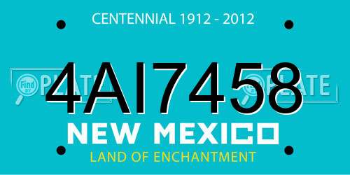 4AI7458 New Mexico License Plate