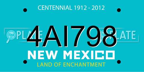 4AI798 New Mexico License Plate