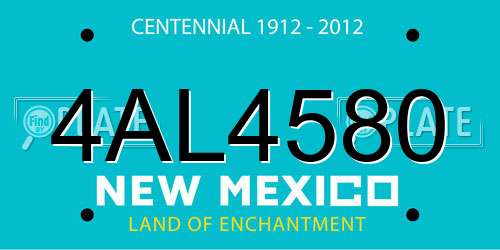 4AL4580 New Mexico License Plate