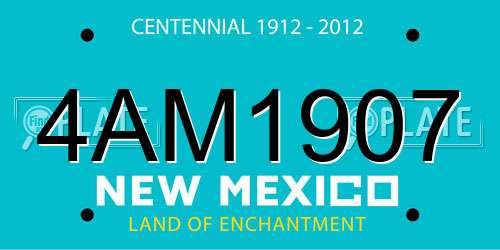 4AM1907 New Mexico License Plate