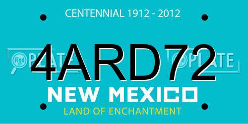 4ARD72 New Mexico License Plate