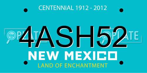 4ASH52 New Mexico License Plate