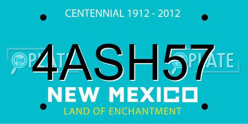 4ASH57 New Mexico License Plate