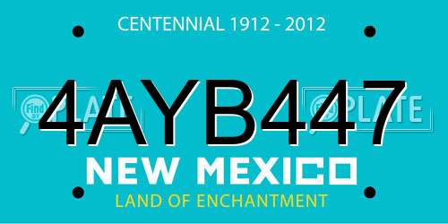 4AYB447 New Mexico License Plate