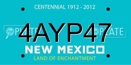4AYP47 New Mexico License Plate