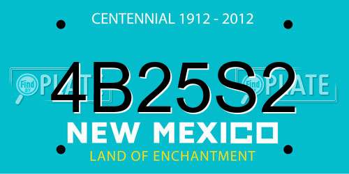 4B25S2 New Mexico License Plate