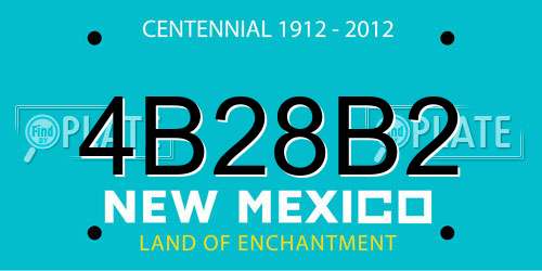 4B28B2 New Mexico License Plate