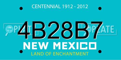 4B28B7 New Mexico License Plate