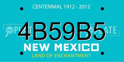 4B59B5 New Mexico License Plate