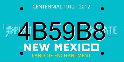 4B59B8 New Mexico License Plate