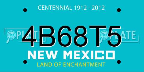4B68T5 New Mexico License Plate