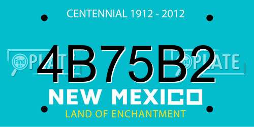 4B75B2 New Mexico License Plate