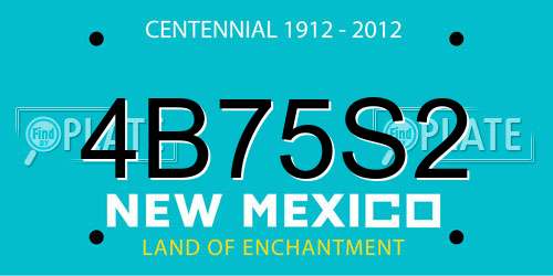 4B75S2 New Mexico License Plate