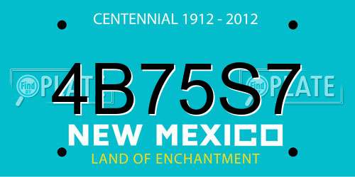 4B75S7 New Mexico License Plate
