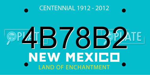 4B78B2 New Mexico License Plate
