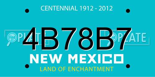 4B78B7 New Mexico License Plate