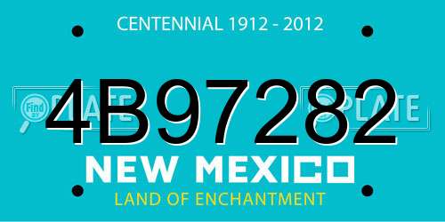 4B97282 New Mexico License Plate