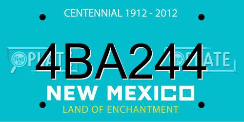 4BA244 New Mexico License Plate