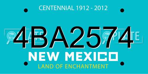 4BA2574 New Mexico License Plate