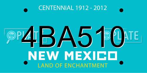 4BA510 New Mexico License Plate