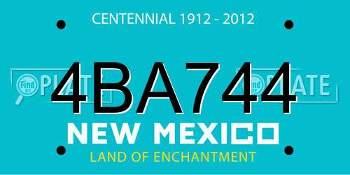 4BA744 New Mexico License Plate