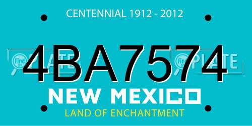 4BA7574 New Mexico License Plate