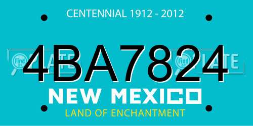4BA7824 New Mexico License Plate