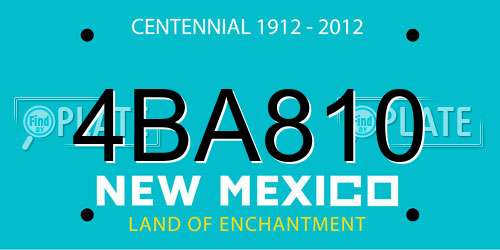 4BA810 New Mexico License Plate
