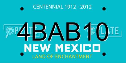 4BAB10 New Mexico License Plate