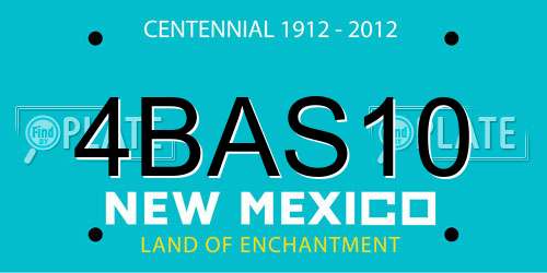 4BAS10 New Mexico License Plate