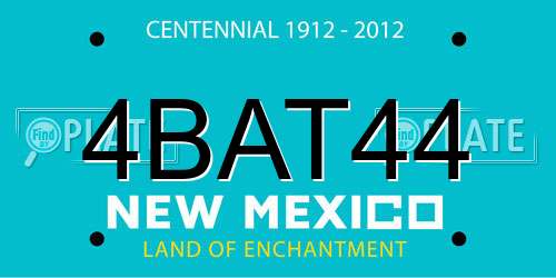 4BAT44 New Mexico License Plate