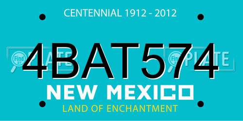 4BAT574 New Mexico License Plate