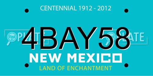 4BAY58 New Mexico License Plate