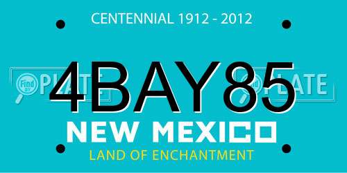 4BAY85 New Mexico License Plate