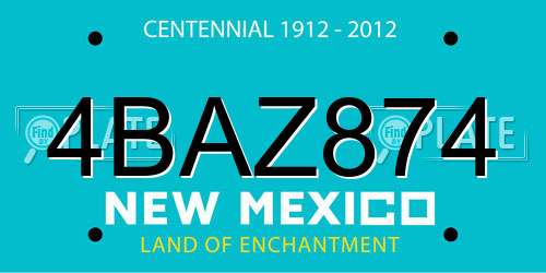 4BAZ874 New Mexico License Plate