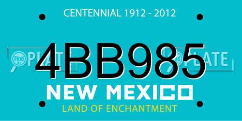 4BB985 New Mexico License Plate