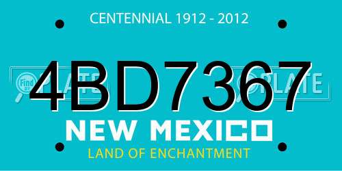4BD7367 New Mexico License Plate