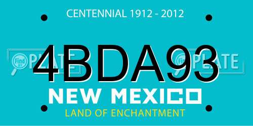 4BDA93 New Mexico License Plate