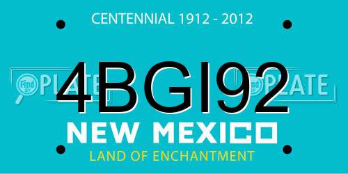 4BGI92 New Mexico License Plate