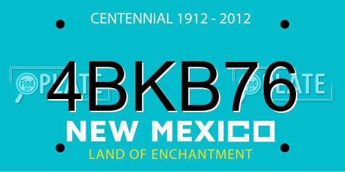 4BKB76 New Mexico License Plate