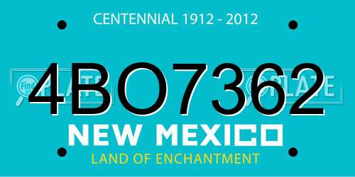4BO7362 New Mexico License Plate