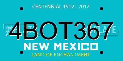 4BOT367 New Mexico License Plate