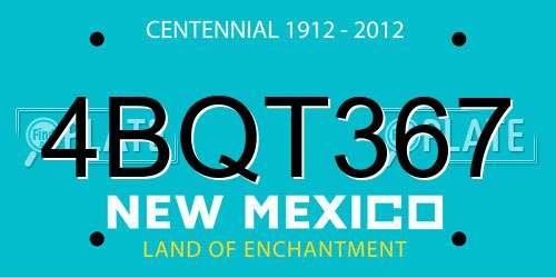 4BQT367 New Mexico License Plate
