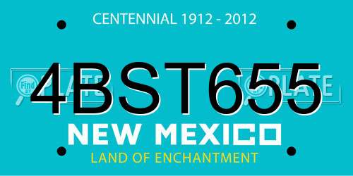 4BST655 New Mexico License Plate