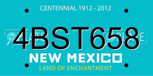 4BST658 New Mexico License Plate