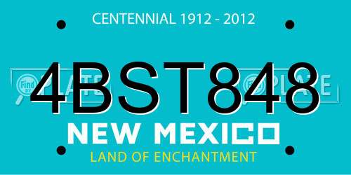 4BST848 New Mexico License Plate