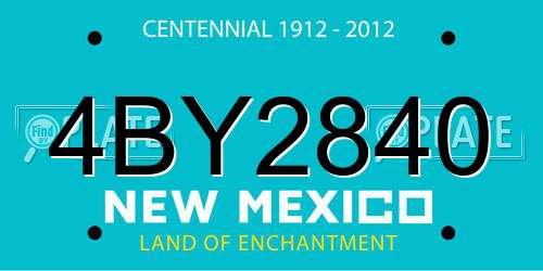 4BY2840 New Mexico License Plate