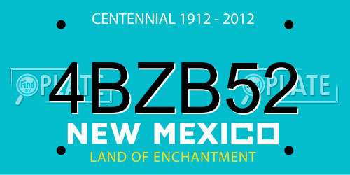 4BZB52 New Mexico License Plate