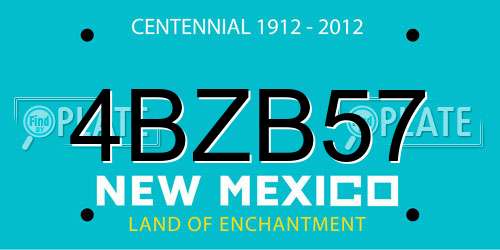 4BZB57 New Mexico License Plate