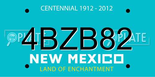 4BZB82 New Mexico License Plate